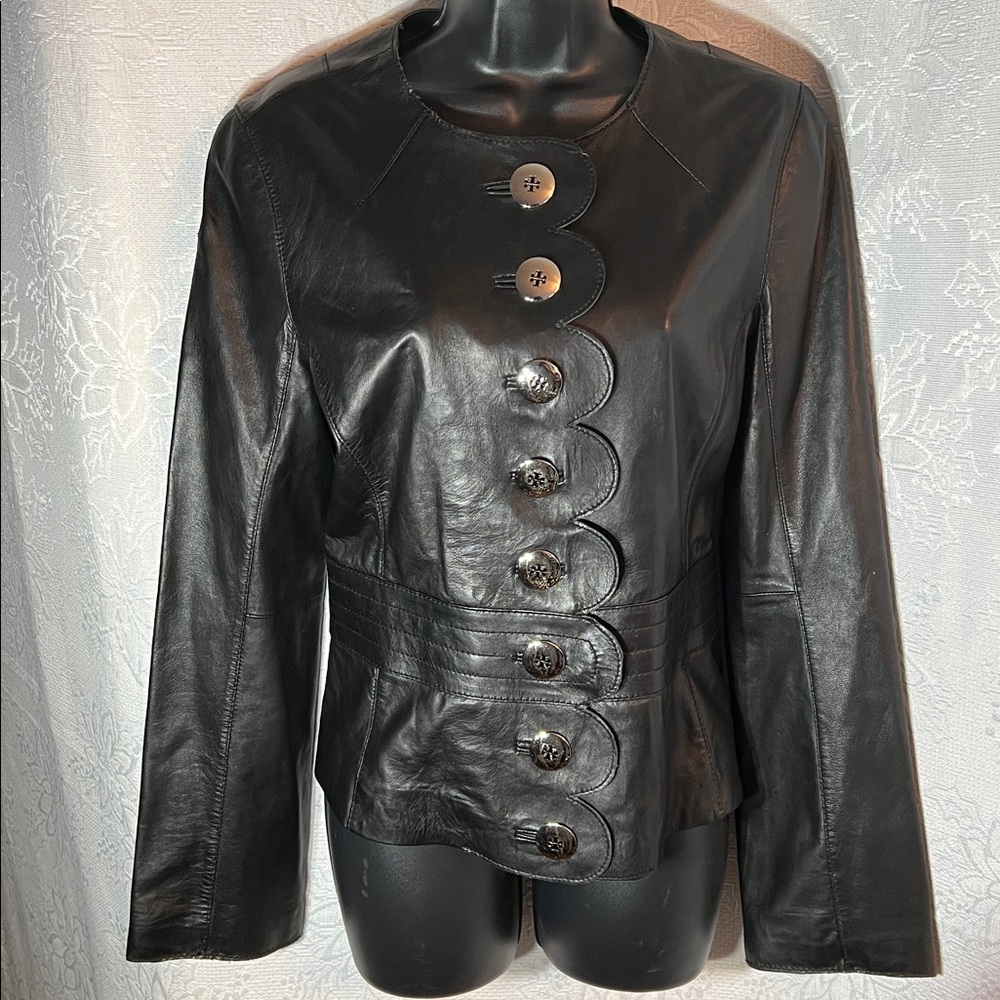 EUC Tory Burch Black Leather Jacket